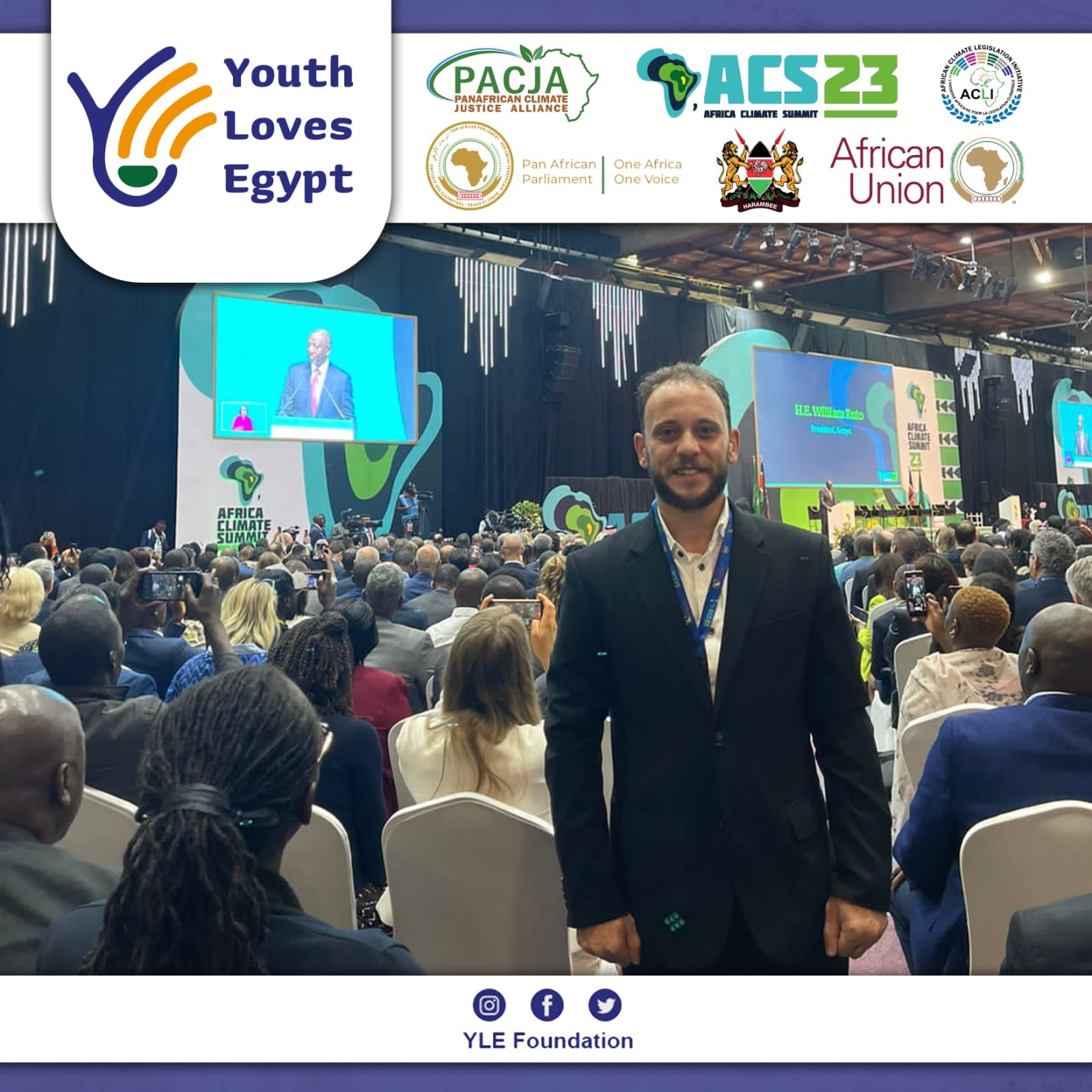 CEO of the Youth Love Egypt Foundation in Nairobi Africa Climate Summit