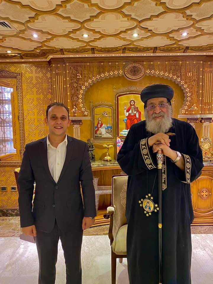 Head of Youth Love Egypt Foundation meets His Holiness Pope Tawadros II 